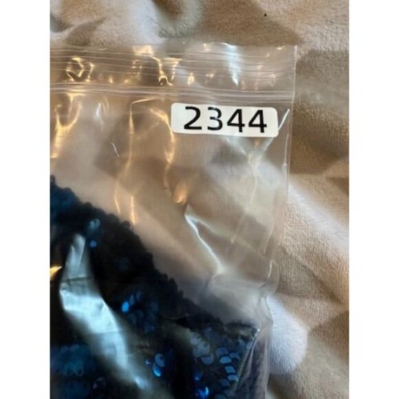 Zara Mini Dress Sz M Blue Blogger Favorite Sequined Glam Party Cocktail Sparkle - Picture 7 of 7